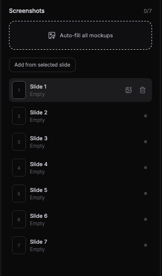 Upload screenshots mockup